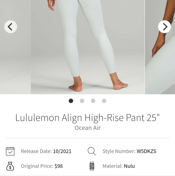 🩵Lululemon Align High Rise Leggings - 25 Inch Ocean Air 🩵  W5DKZS - Picture 2 of 12